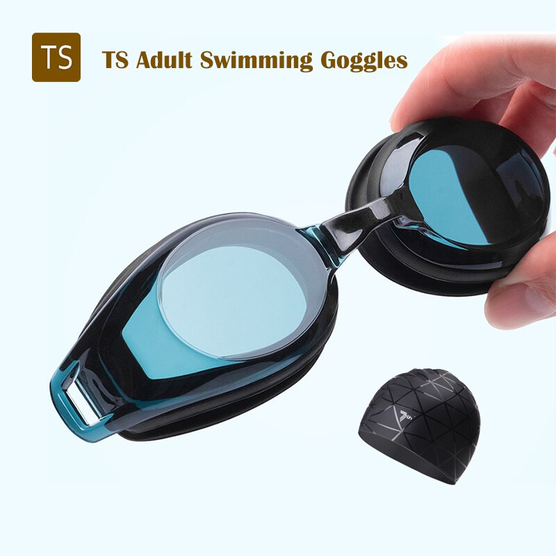 Originele Ts Volwassen Zwembril Zwemmen Glazen Hd Anti-Fog 3 Vervangbare Neus Stomp Met Siliconen Pakking Widder Hoek bril