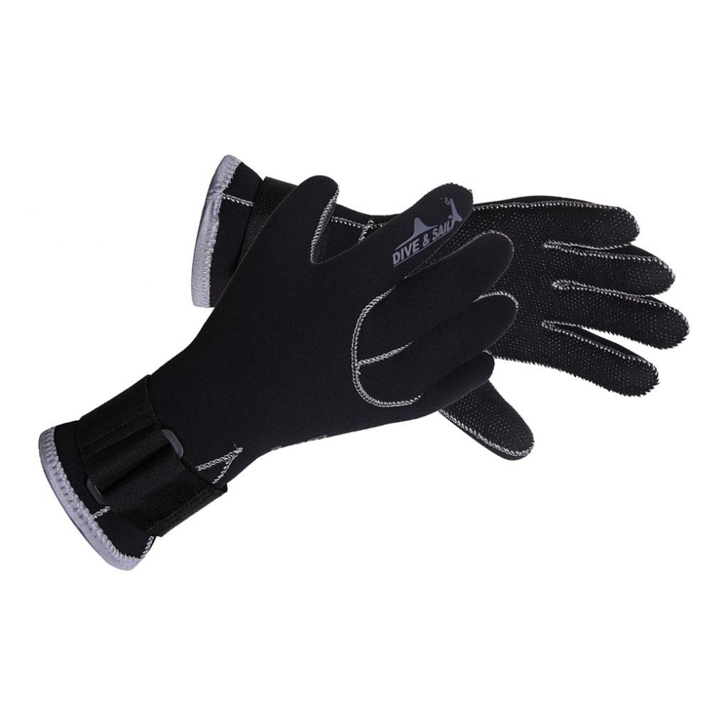 3mm Neoprene Diving Gloves Warm Scuba Diving Snorkeling Five Finger Gloves Waterproof Adjustable Boating Gloves for Water Sports