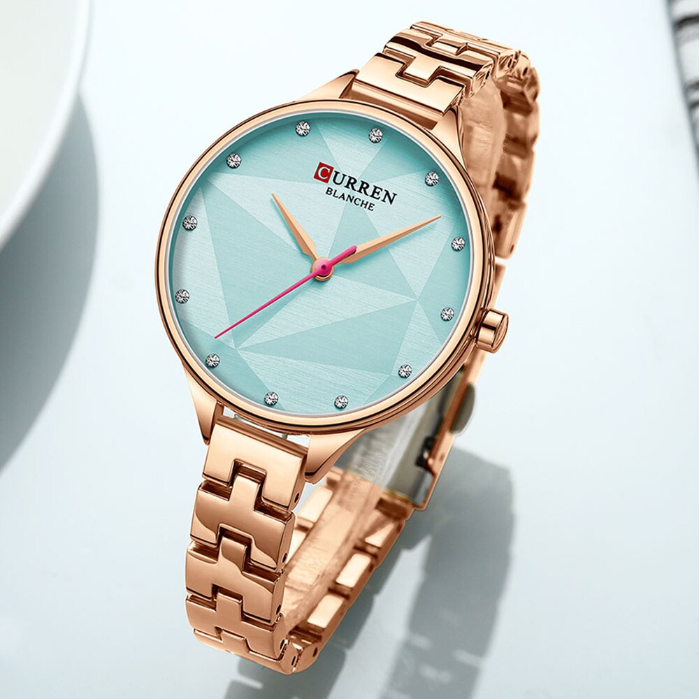 Luxe Vrouwen Horloge Mode Quartz Horloge Met Roestvrij Staal Vrouwelijke Klok Dames 9047 Reloj Mujer