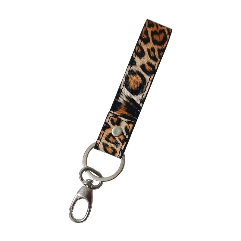 Léopard porte-clés pour femmes hommes en cuir PU femme anneau personnalité créative clés portefeuilles Multi couleurs Carteira: Yellow leopard