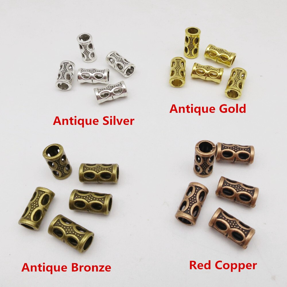 5 -20 zilver/goud/brons/rood koper viking haar vlecht dread baard dreadlock kralen buis ringen