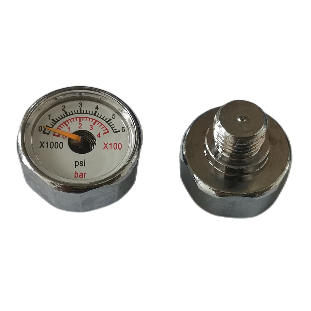 1 Uds 25mm Dial de la espiral del tubo indicador de presión de aire manómetro 300Bar con 7/16 "-20UNF hilo