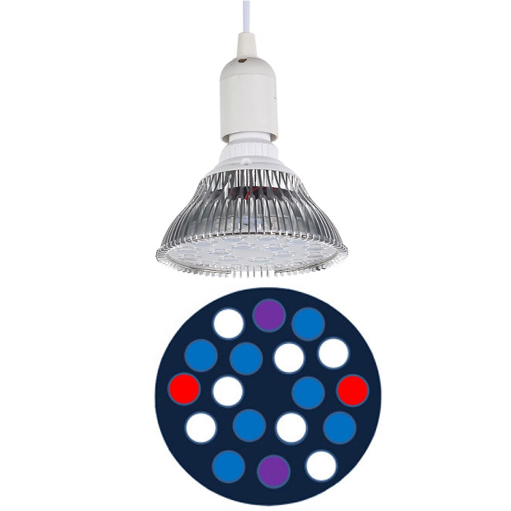 54W LED Reef Aquarium Lamp Full Spectrum PAR38 E27 Plants Grow Light for Nano Fresh Water Fish Tanks: S18C-E27 Wire