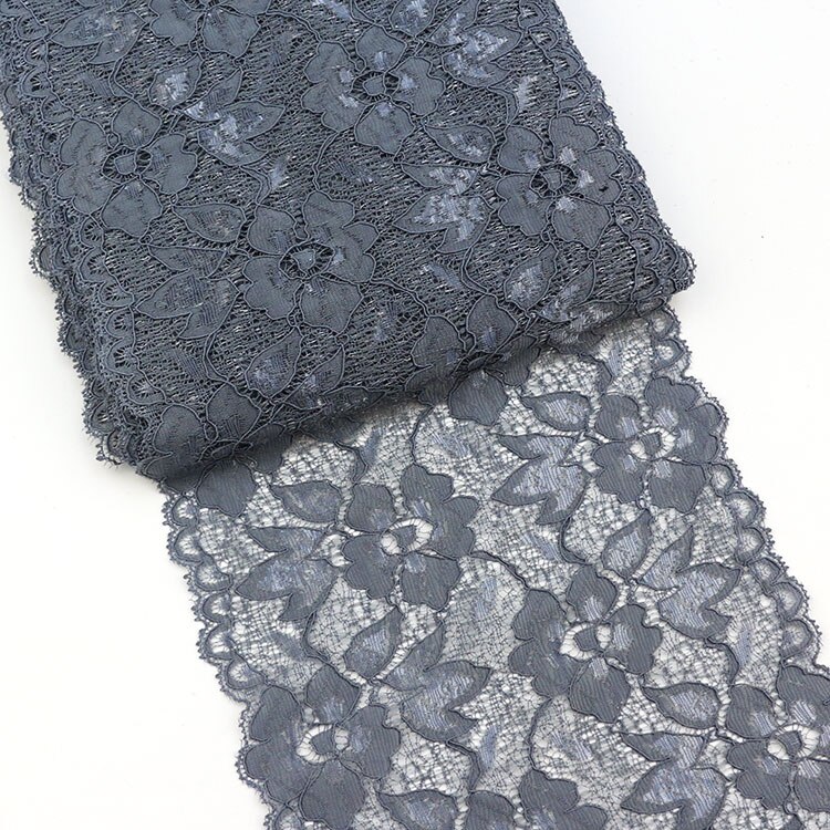 Ruban de dentelle souple à motif Floral de 16cm, fournitures d'artisanat en dentelle, robe pour vêtements dessus soutien-gorge décoration blanche, guipure dentelle: Dark Gray