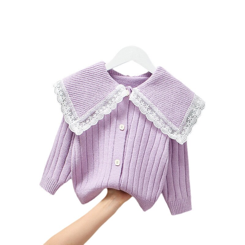 Bambino Ragazze di Paragrafo Della Principessa Del Maglione Del Merletto a maniche lunghe Giacca di Tendenza Per Bambini Maglie E Maglioni Bambini