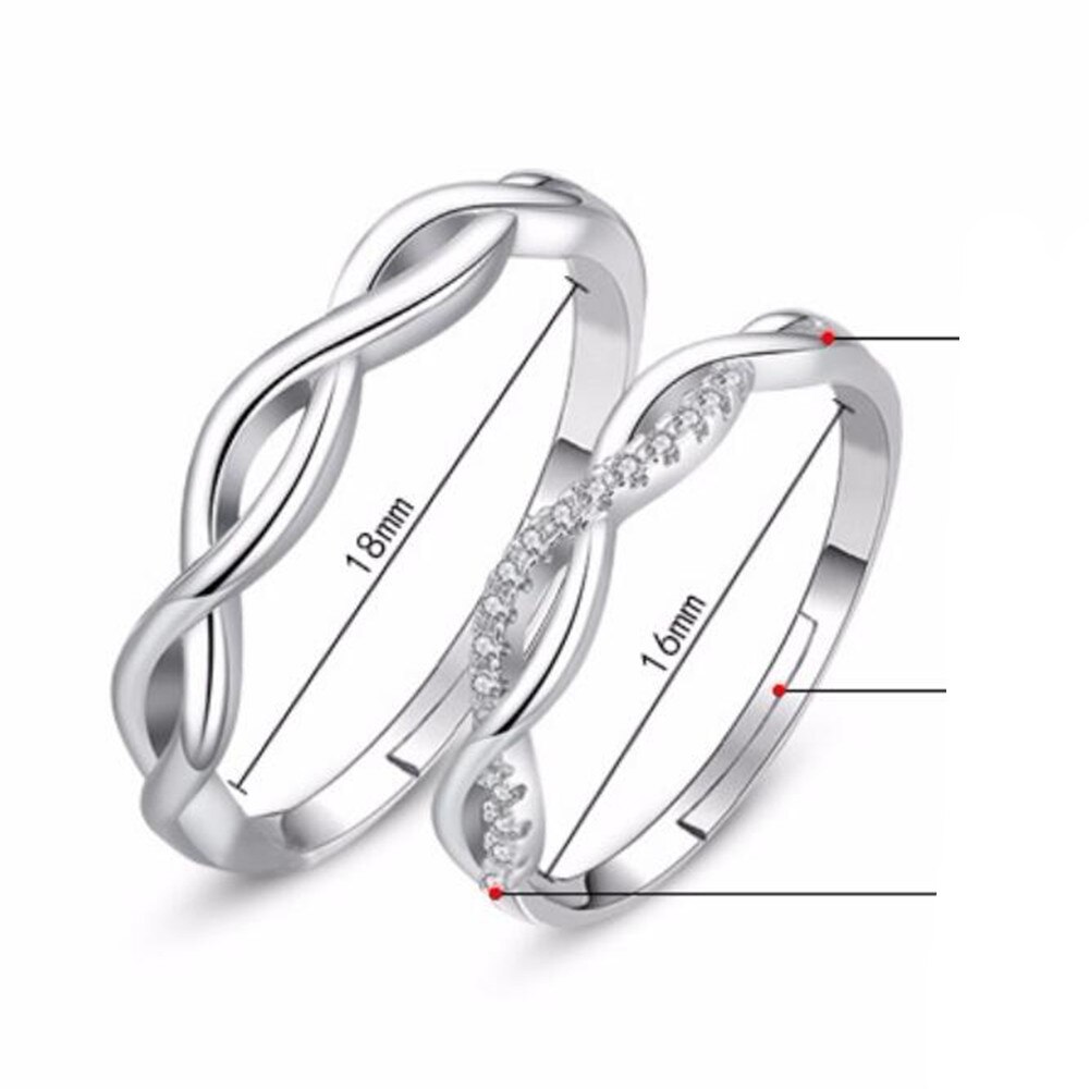 925 Sterling Silver Jewelry Woman Opening Ring Anniversary Wedding Anniversary Wedding Engagement Couple Ring