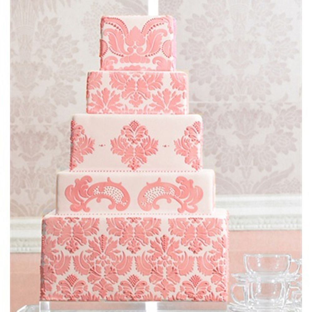 1pc pene damask blonder kant kake side cupcake sjablong sugarcraft dekorasjon bakeverktøy hjemmebaking side dekor form