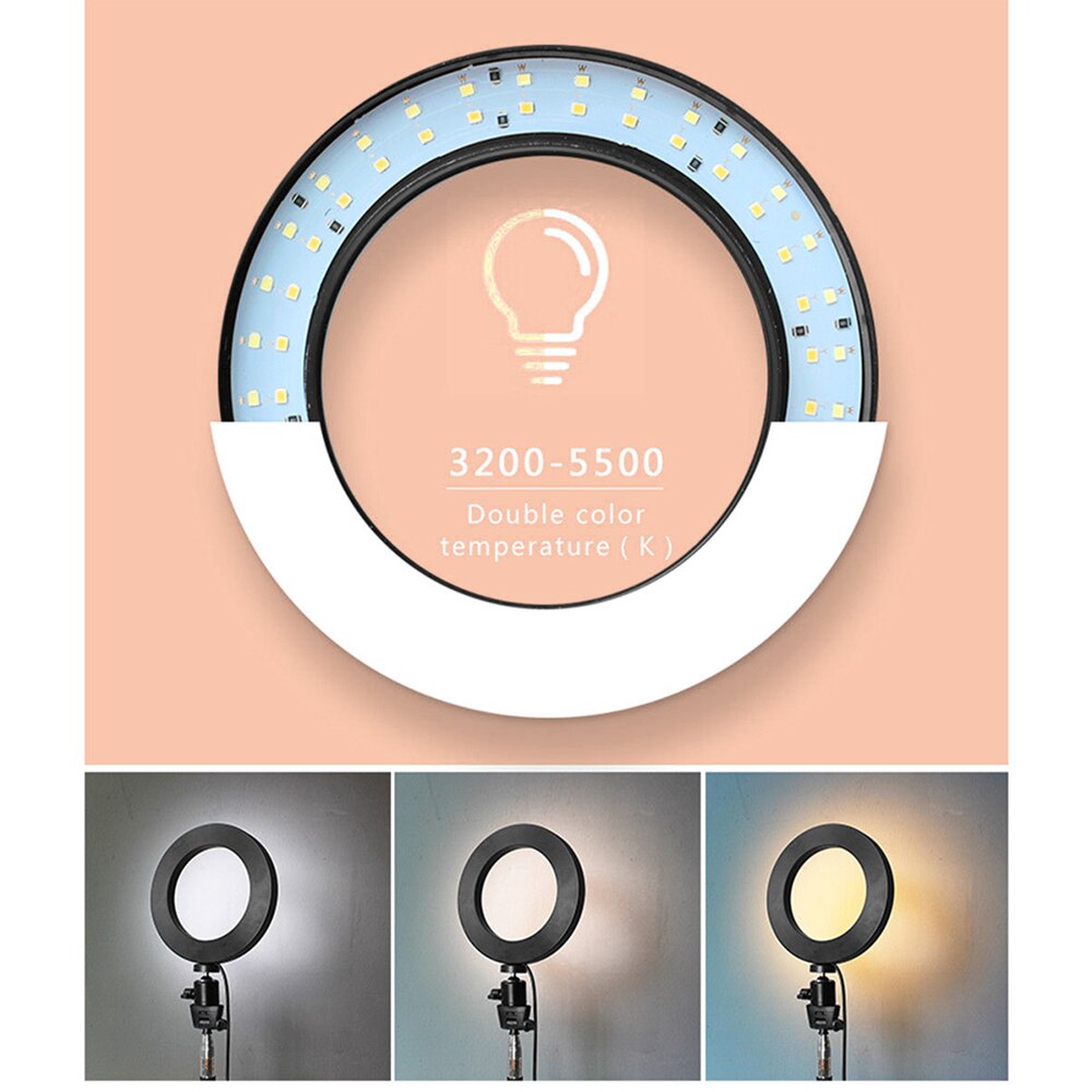 Travor 8 pollici A LED Anello di Luce Dimmerabile 64 LED selfie fotografia luce della lampada anello di diamanti per il Make Up Selfie luce
