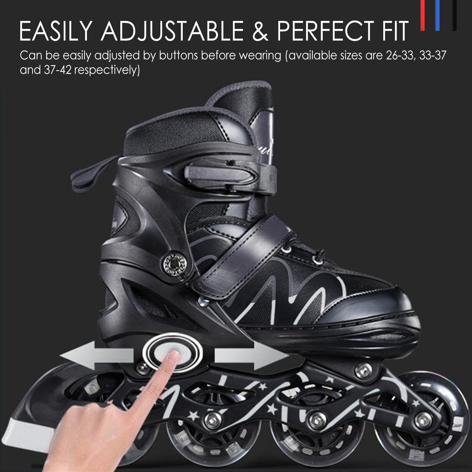 Inline Skates Outdoor Roller Skates Adjustable Rollerblades Illuminating Wheels Children Tracer Adjustable Patines 4 Rodas