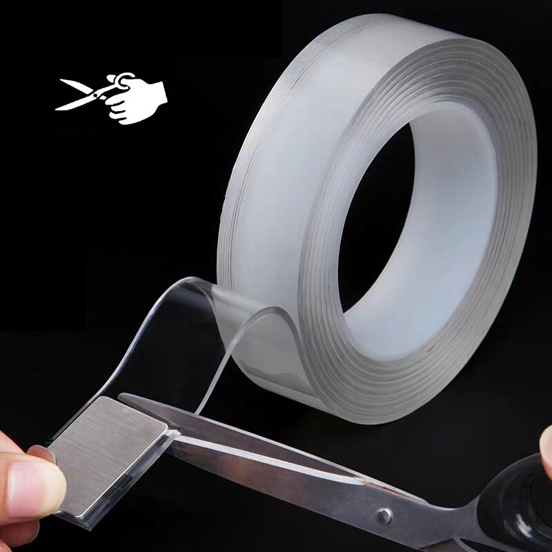 1 M/3 M/5 M Nano Magic Tape Dubbelzijdige Tape Transparante Notrace Herbruikbare Waterdicht Plakband reinigbare Thuis Gekkotape