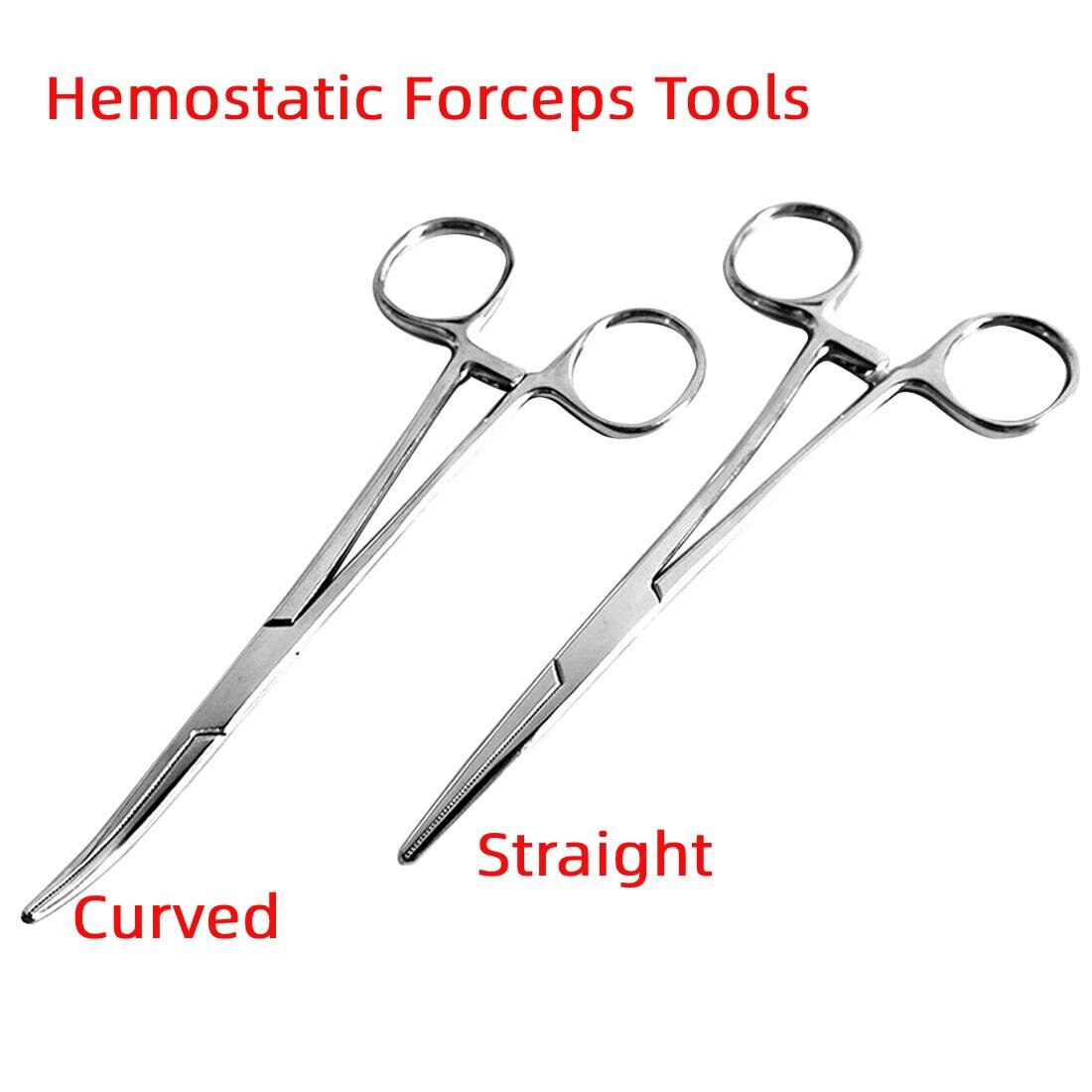 Scissors Pliers Fishing Curved/ Straight Tip Hemostat 12.5cm Haemostatic Locking Clamps Forceps Stainless Steel