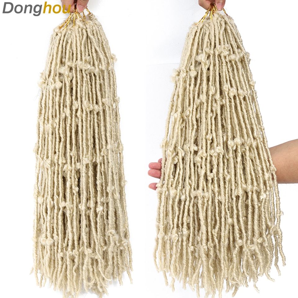 Donghou 613 Blonde Butterfly Locs Crochet Hair Butterfly Locs Crochet Braids Pre Looped Long Butterfly Faux Locs Crochet Hair