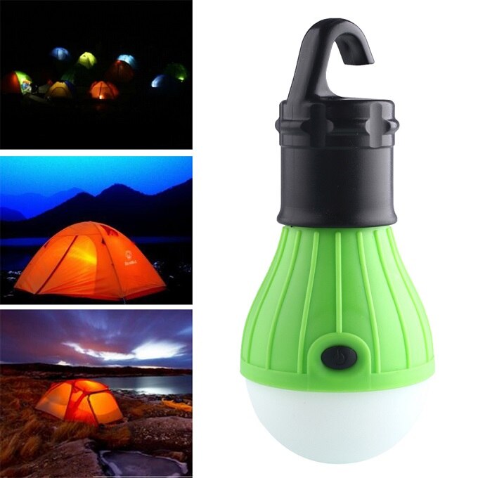 Draagbare Zacht Licht Outdoor Opknoping Led Camping Tent Lamp Vissen Lantaarn Lamp: Green