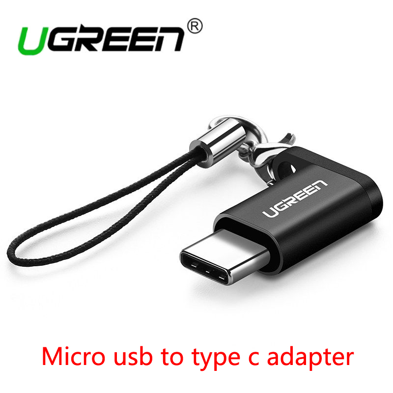 Ugreen micro usb naar usb type c adapter voor Samsung s9 s8 huawei P20 lite sony xiaomi micro usb kabel opladen converter Android: Black with lanyard