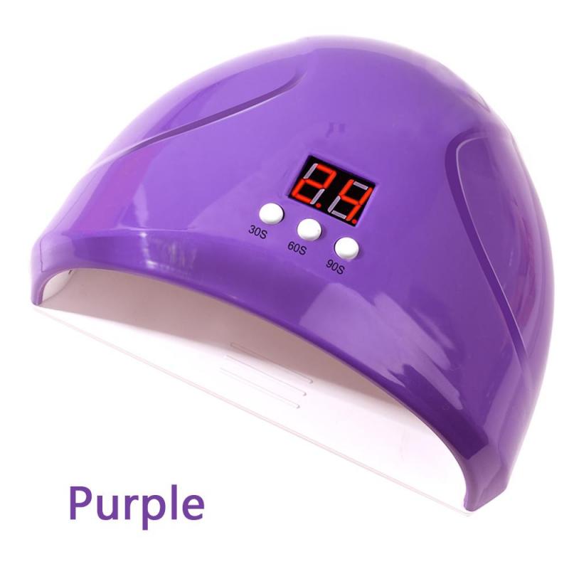 Lámpara LED UV de 36W para secador de uñas 54W/48W/36W, lámpara de hielo para manicura, lámpara de Gel, lámpara de secado para barniz de Gel: Púrpura