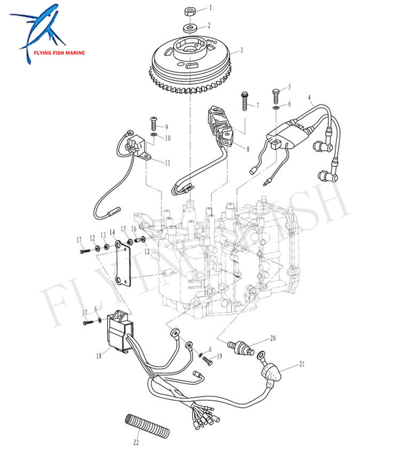 5041299 pulsar coil for evinrude johnson omc båtmotor 4- takt 9.8hp