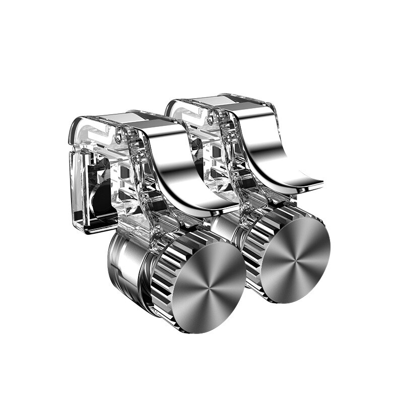 2 Stuks Metalen Smart Telefoon Mobiele Gaming Trigger Joystick Voor Pubg Mobiele Gamepad Fire Knop Doel Sleutel L1R1 Shooter Pubg controller: WHITE