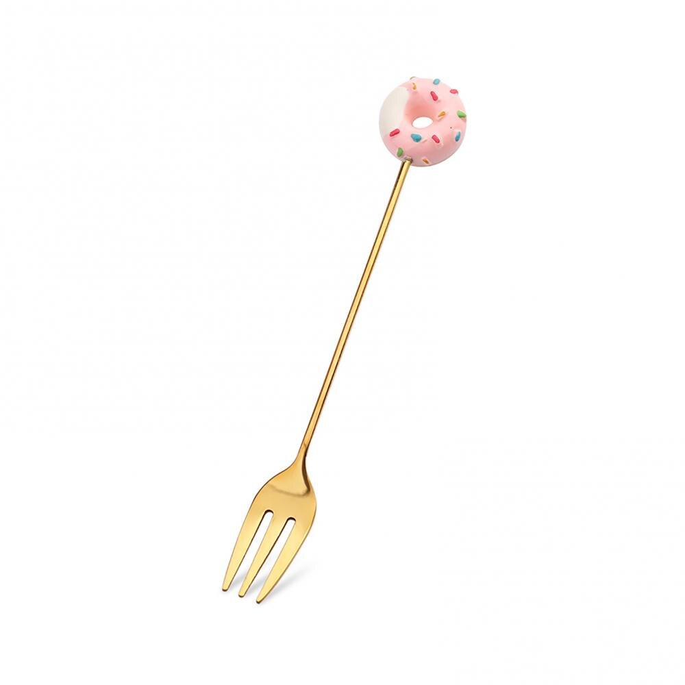 SALES! Cute Stainless Steel Cartoon Kid Spoon Donut Coffee Fork Dessert Tool