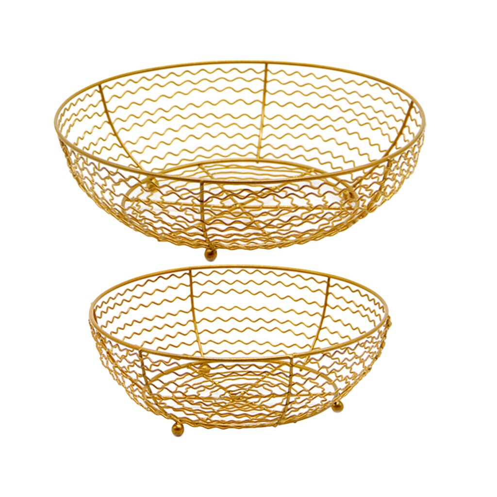 Metal Wire Fruit Basket Kitchen Countertop Fruit Bowl Vegetable Basket