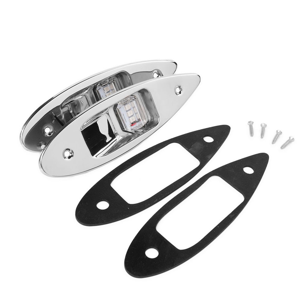Luces de navegación, lámpara de señal para barco, Juego de 2 uds., impermeable, anticolisión, partes exteriores a prueba de polvo, lámparas indicadoras de barcos marinos