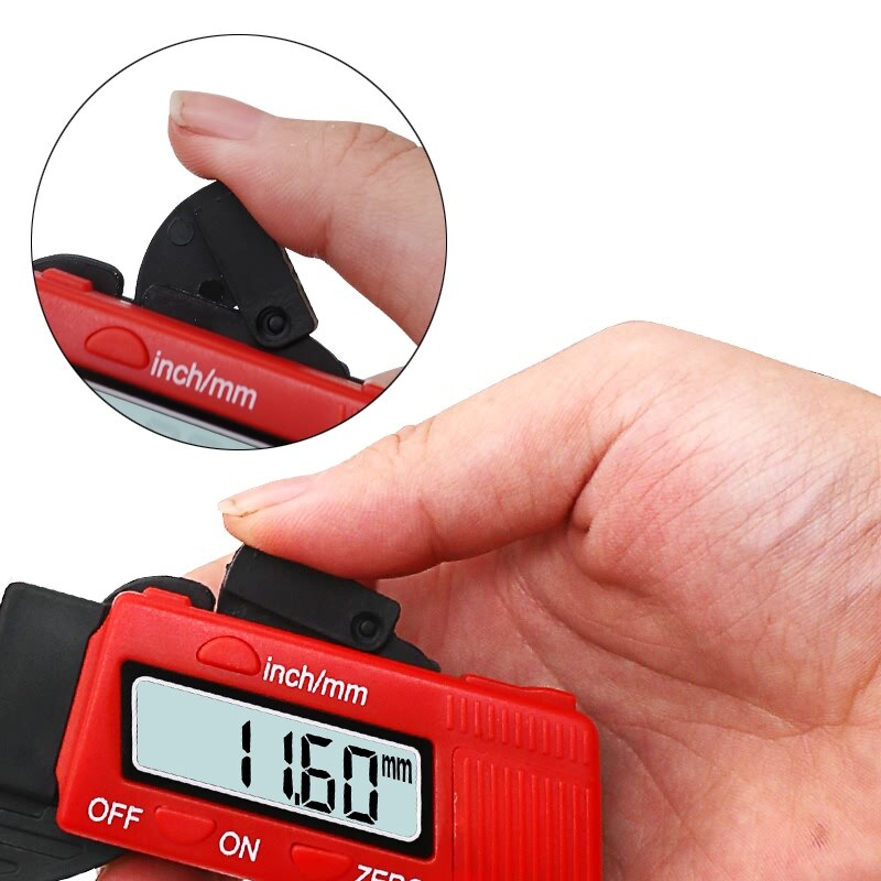 Qstexpress 0-12.7mm kolfiberkompositer digital tjockleksmätare för mikrometer