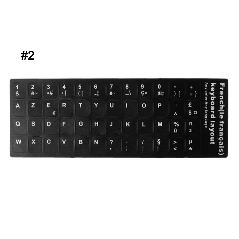 dauerhaft Russische/Französisch/Spanisch/Japanisch/Deutsch/Arabisch/Koreanisch/Italienischen Tastatur Sprache Aufkleber Schwarz hintergrund: 2