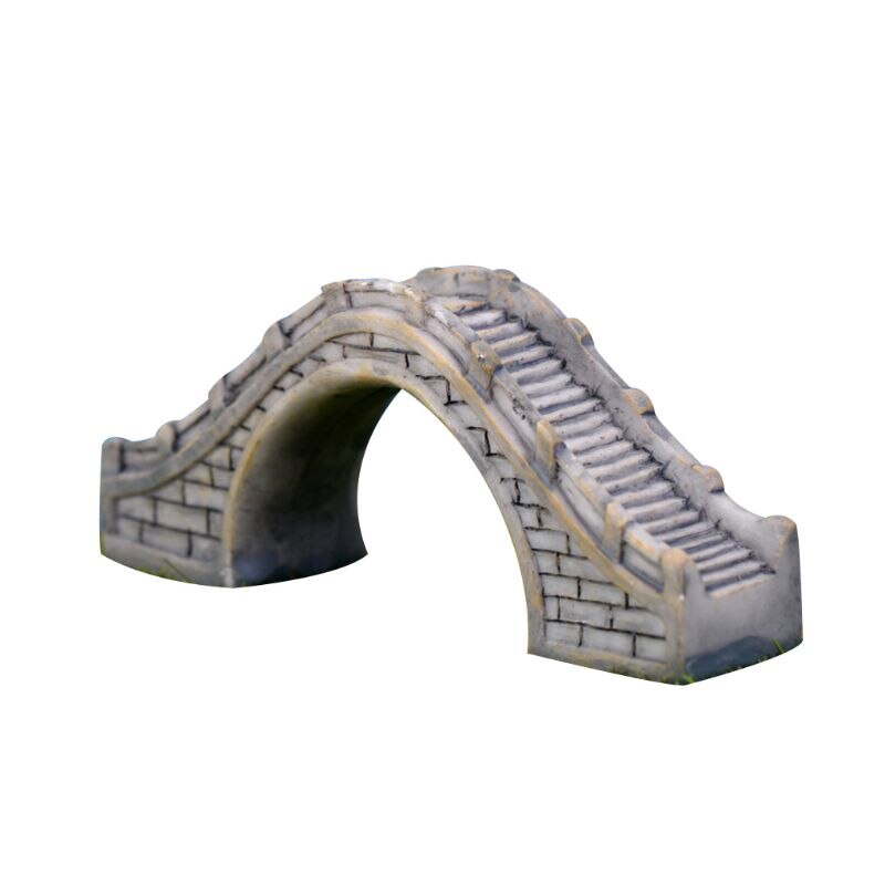 Aquarium en résine fait à la main | Décoration créative Aquarium, Simulation pont en résine, bricolage Aquarium de poissons, ornements de paysage, artisanat de Style de jardin C42: Gris