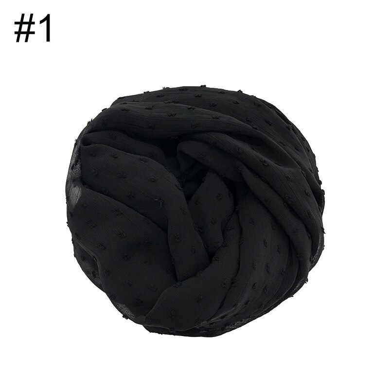 Fuzzy ball scarf Plain solid scarves Lady's wrap Chiffon muslim hijab Women shawls: 1