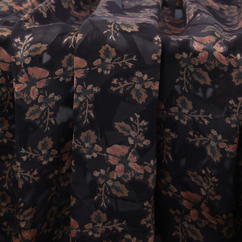 Klassisk ren silke udbrændt stof opal tekstil med blomstermønster til dame forårskjole