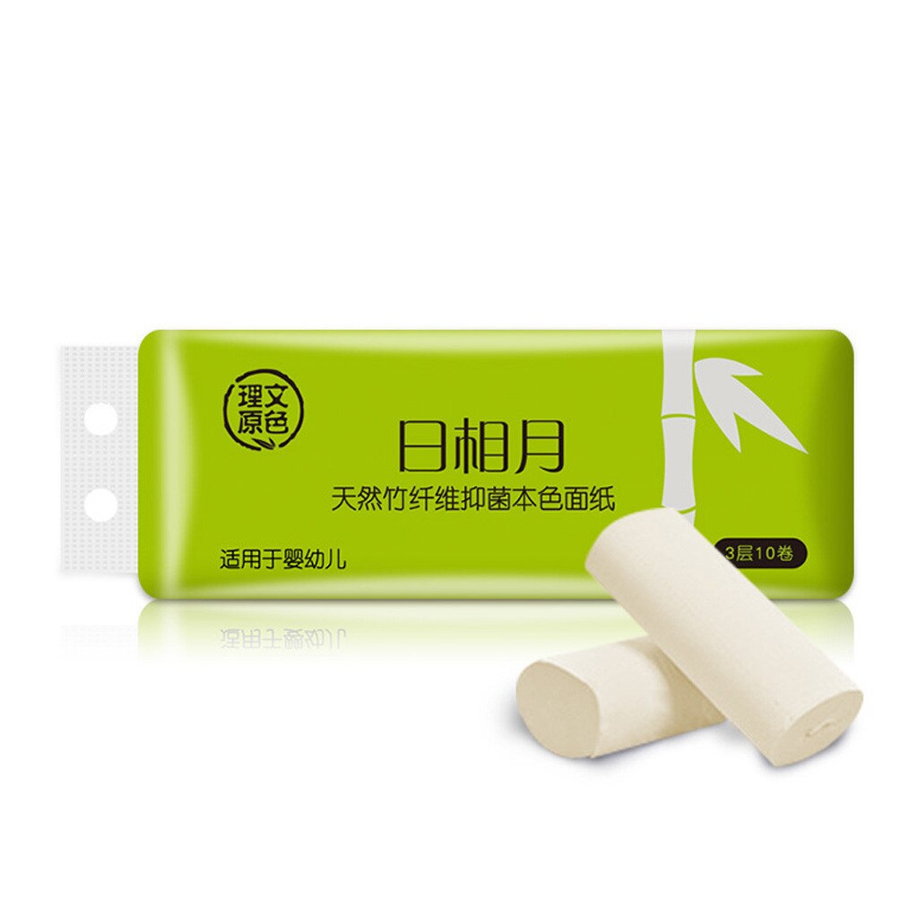 Toilet Paper Strong 3-Ply Soft Silky Tissue Paper Household Giant Roll 10 Rolls Bathroom Product Tray Home