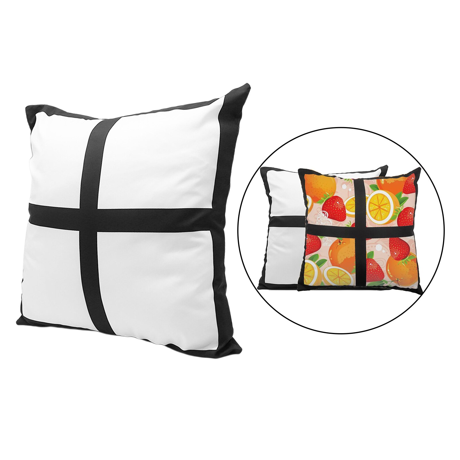 Sublimation pudebetræk varmepresseemner 4 panel pudebetræk dekorative sengestole til hjemmet sofa diy familie foto pudebetræk
