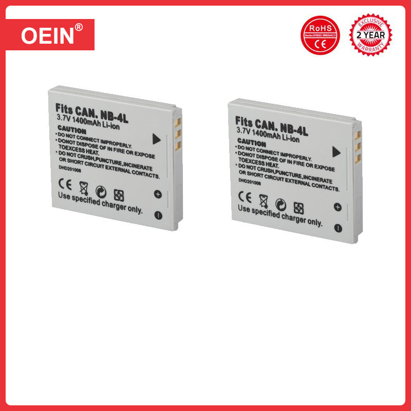 4 Uds batería de cámara NB-4L NB4L NB 4L para Canon IXUS 30 40 50 55 60 65 80 100 PowerShot SD1000 1100 SD780 SD960 1400mah baterías: Blanco