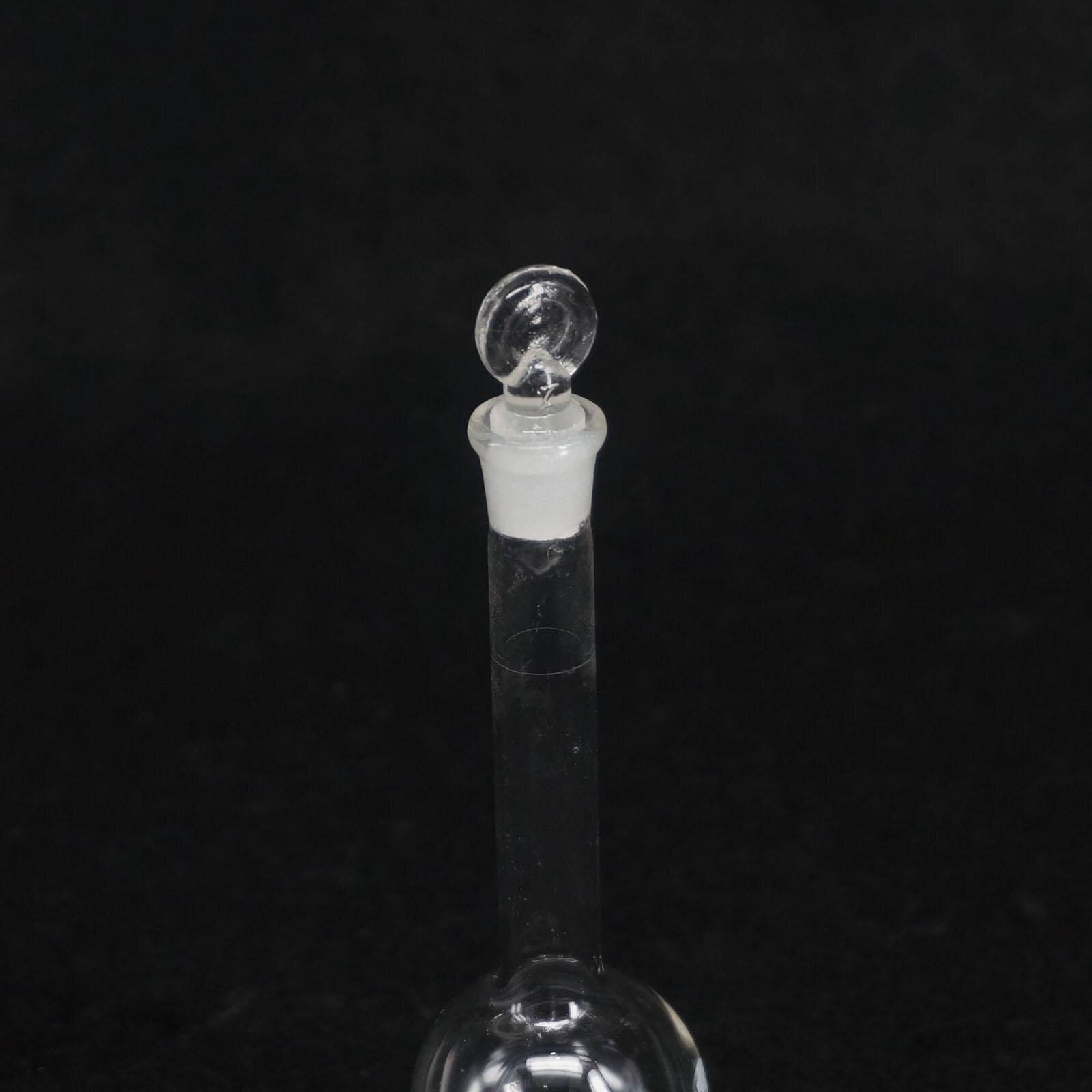 Matraz volumétrico de laboratorio de 25ml, vidrio de borosilicato con tapón y Base