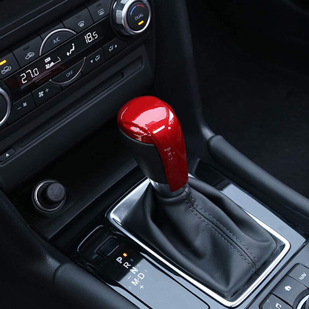 Tapa de pomo de cambio de marchas para Mazda 2 3 6 CX3/CX5 accesorios de automóvil de fibra de carbono/rojo/plateado