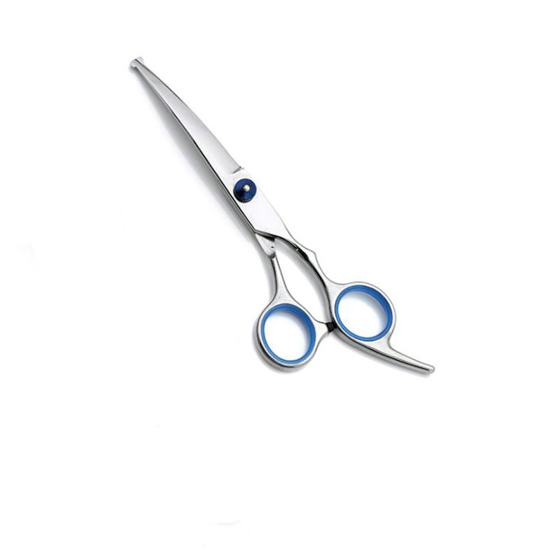 Safe Scissors Fish Mouth Blue Pet Scissor For Dogs Cats Grooming Hairdressing Tools 6 Inch Straight Cut Tooth Scissor: 1pcs Under Curved