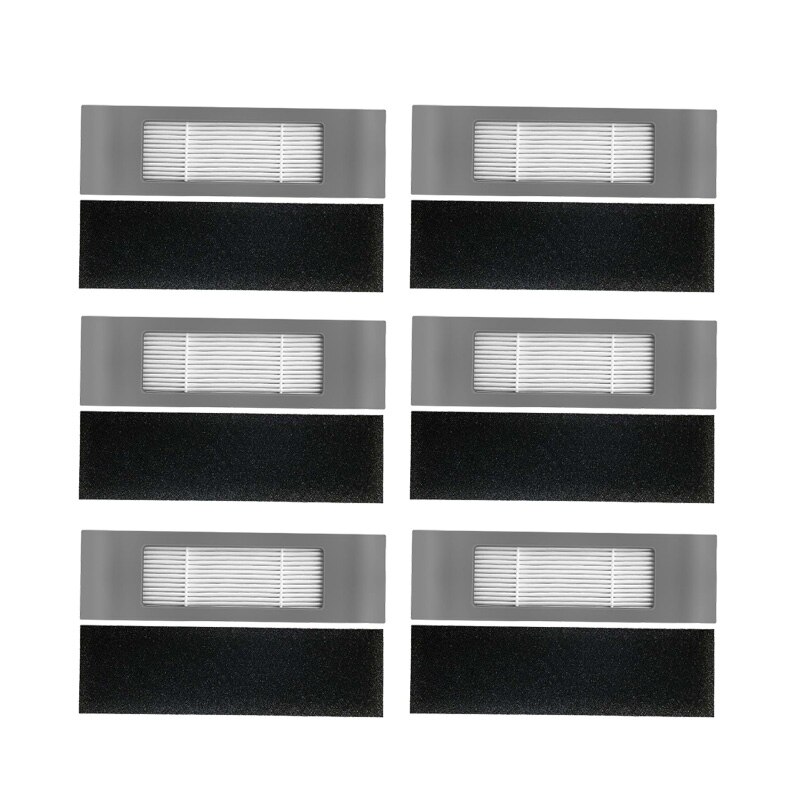 Cepillo de rodillo de paño de mopa Cepillo Lateral Kits para Ecovacs Deebot OZMO T8 T8 AIVI vacío limpiador accesorios mopa desechable bolsa: 6hepa