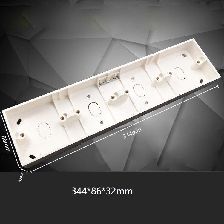 PVC Flame Retardant 86 Type Universal Wire Junction Box Wall Switch Socket Mounted 3-Gang Bottom Box 258*86*34mm