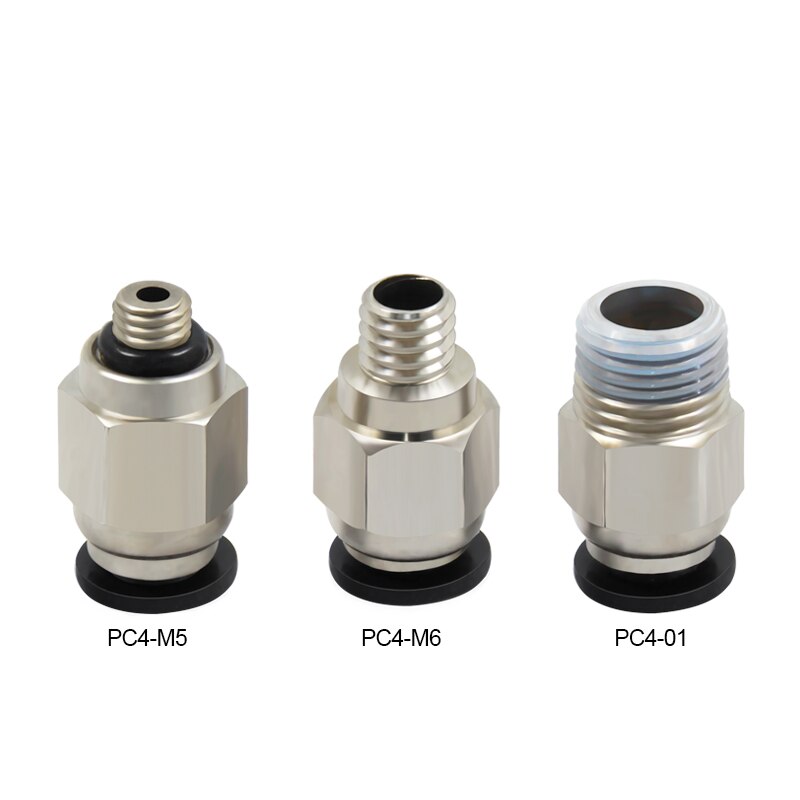 Encaixes pneumáticos do conector da impressora 3d PC4-01 PC4-M5 PC4-M6 diâmetro 4mm ptfe tubo conector do acoplador rápido conector pneumático