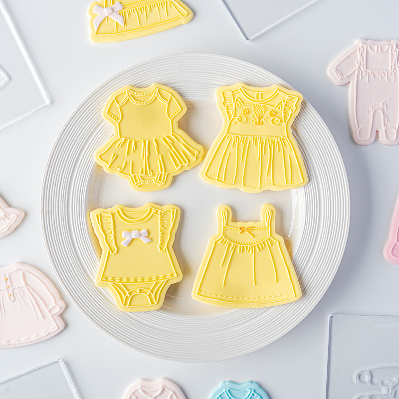 Baby-Kleidung, Keksausstecher, Prägung, Babyparty, Geburtstag, Fondant, Kekse, Werkzeuge für Kuchendekoration, Backzubehör für freundlicher