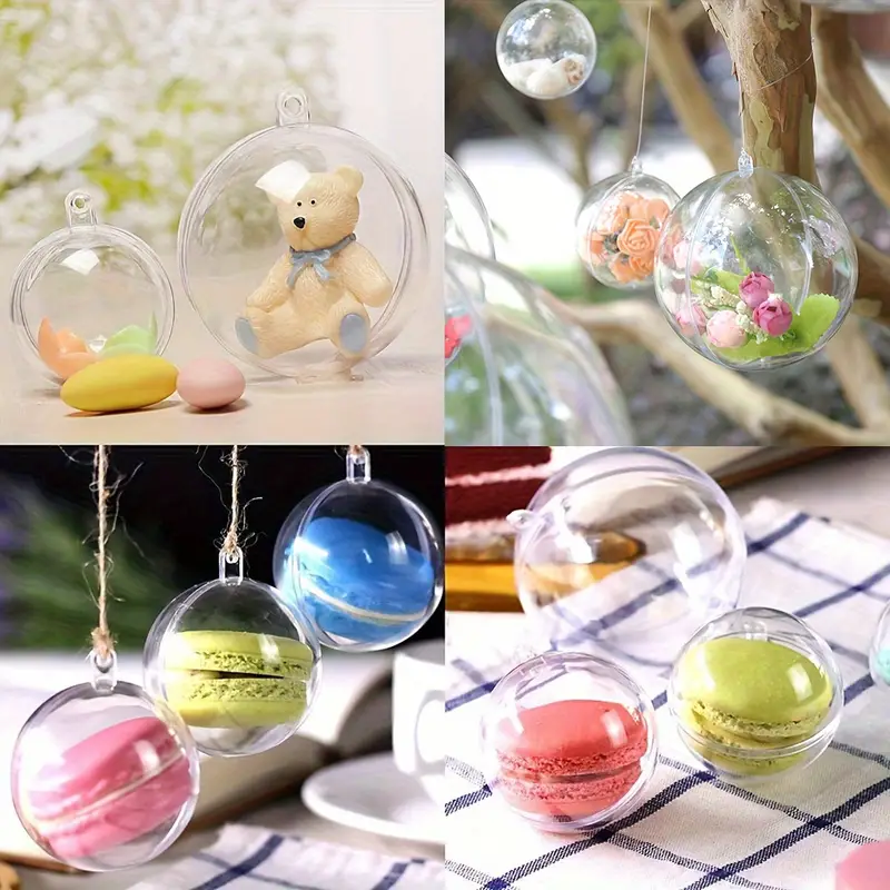 Hurtownia DIY Puste Bombki Choinkowe Plastikowe Wiszące Prezenty Pudełko Bombka Przezroczyste Wypełnialne Ozdoby Wiszące DIY Dekoracje na Imprezę