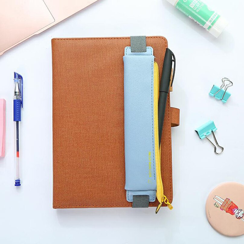 Mini Kawaii Pencil Case Pencil Cases Stationery For Office Pen Case Elastic Band Leather School Supplies Pencil Bags