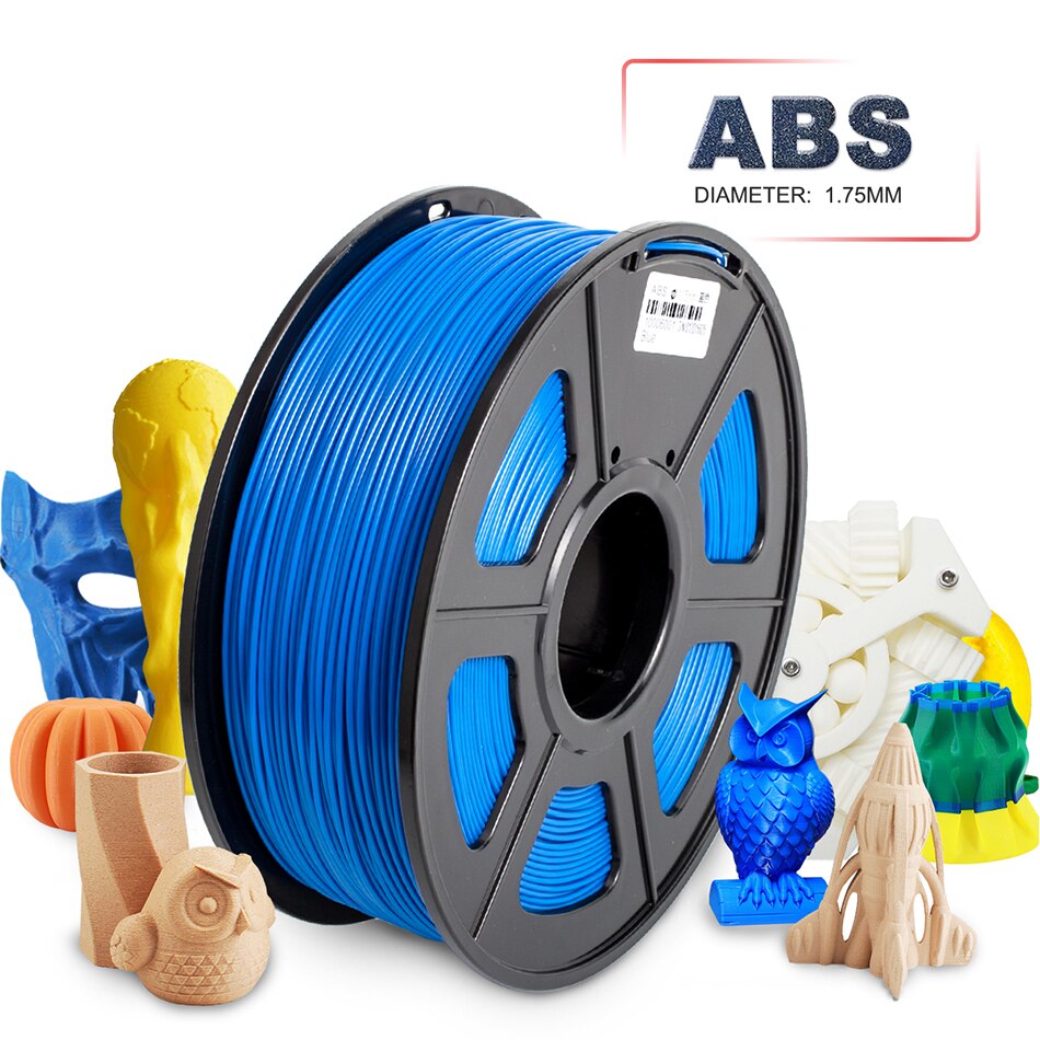 SUNLU 1.75 ABS 3D włókno robić drukarki 3D plastikowe włókno ABS 1KG z szpulą Industy 3 D materiały robić drukowania: ABS-niebieski