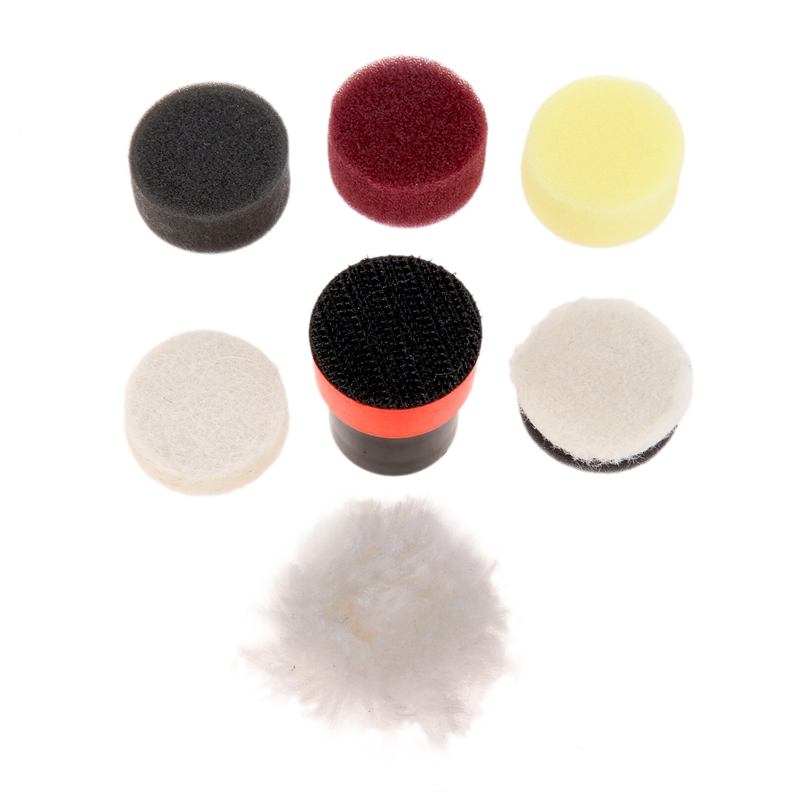DRELD 7 Pcs 1/2/3 Inch Drill Buffing Polish Pad Polishing Kit with M14 Tray Detail Waxing Sponge Car Buffer Polisher for Polish