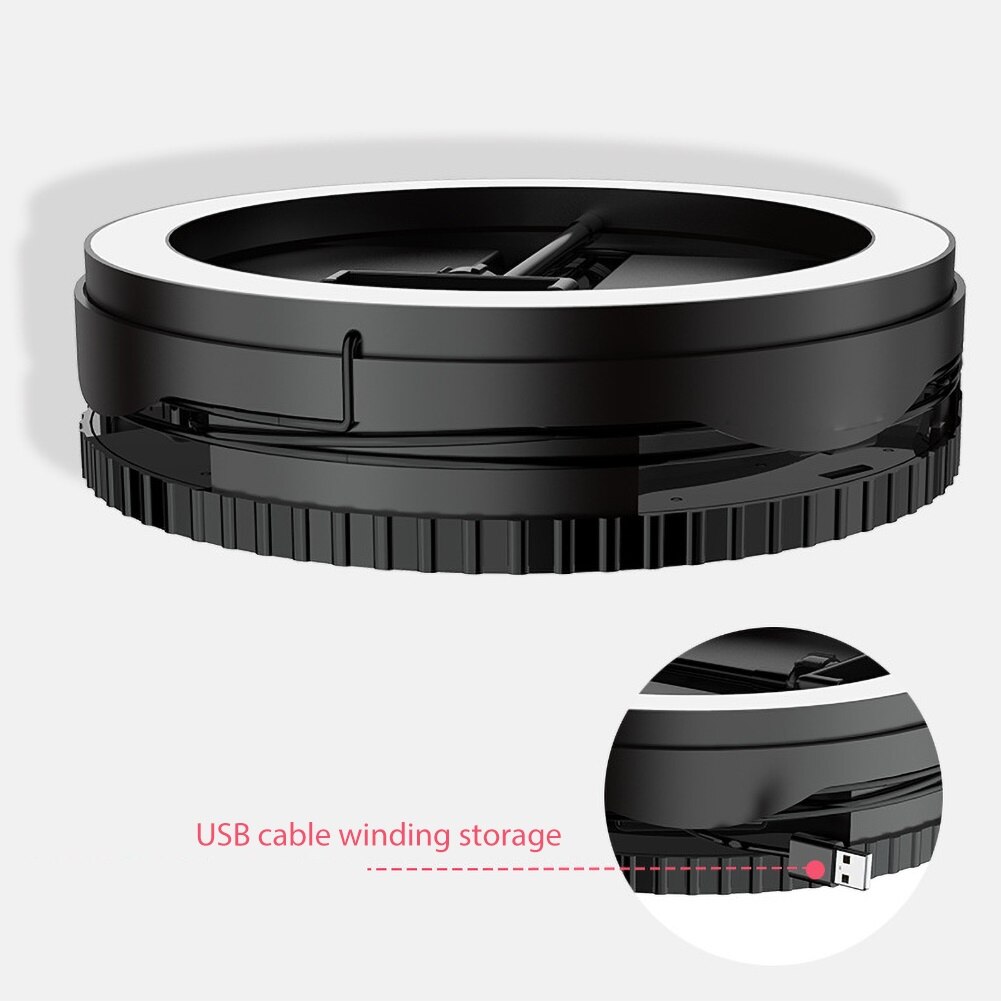 Foldable Telescopic LED Ring Lamp Fill Light for Selfie Makeup Live Photography