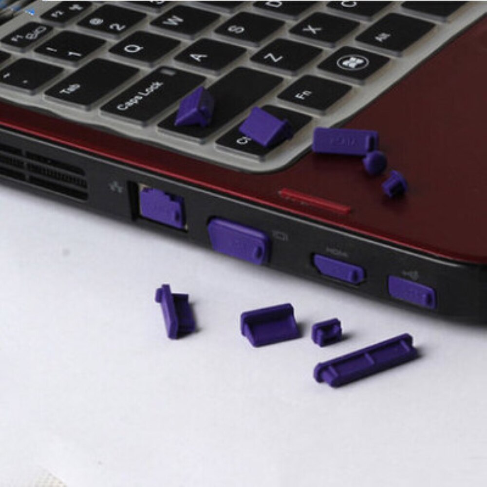 16 Stks/set Laptops Stof Plug Universele Elastische Siliconen Anti-stof Notebook Computer Poort Protector Stofdicht Stopper Cover: Paars