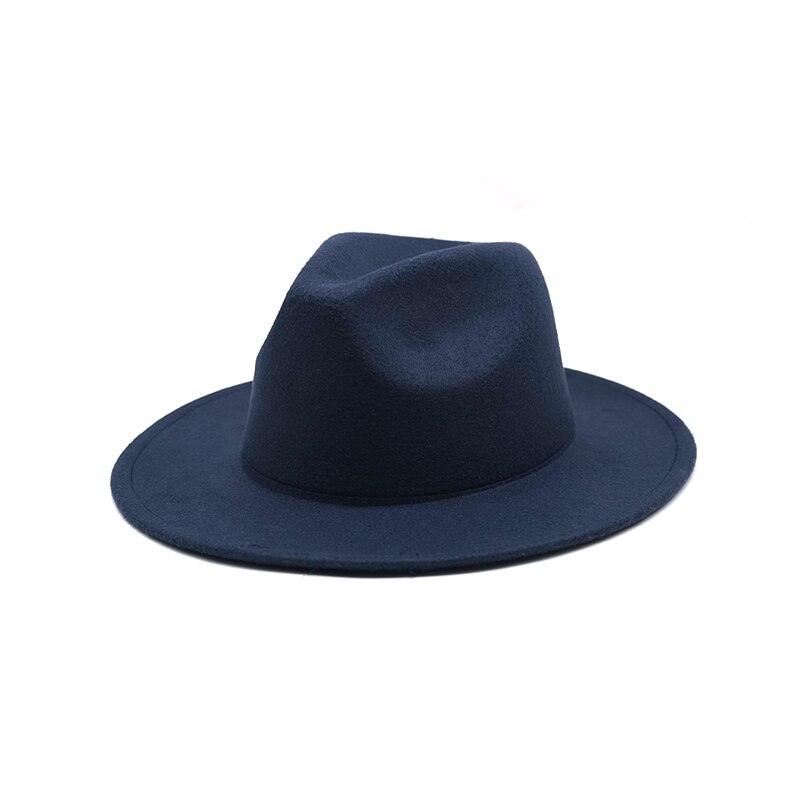 Høst vinter dame filthatt fedoras hatter med stor brem for kvinner britisk stil vintage kirkehatter dame flat brem hvit jazz cap: 6