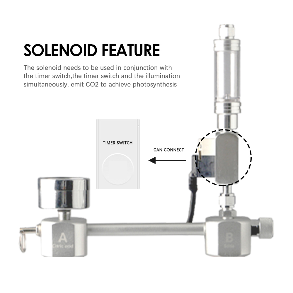 Aquarium DIY CO2 Generator System Kit CO2 Generator System with Solenoid Valve Bubble Counter &amp; Check Carbon Dioxide Reactor Kit