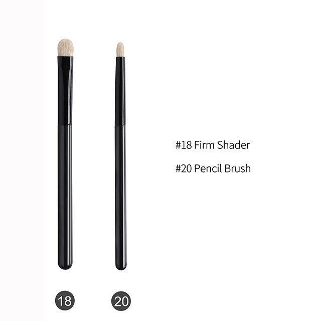 Ovw 2 stk geit kosmetikk sminke børster verktøy naturlig hår svart maleri tre håndtak brochas maquillaje pelo natura: Ch1820