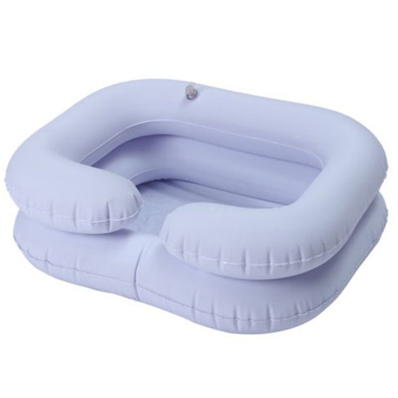 Inflatable Shampoo Basin for the Disabled Elderly Portable Hair Washing Basin Drain Tube Bed Rest Nursing Aid Sink