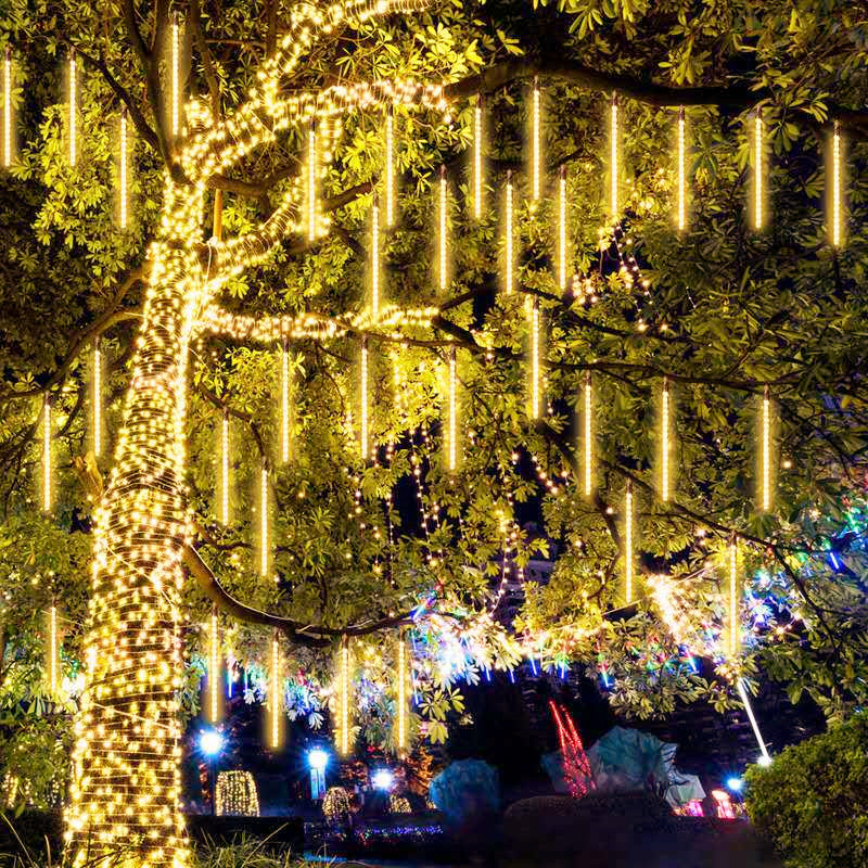 Solar Meteorenregen Lichten Vallende Regen Fairy Lichtslinger voor Kerstfeest Tuin Decoratie Navidad Waterdicht